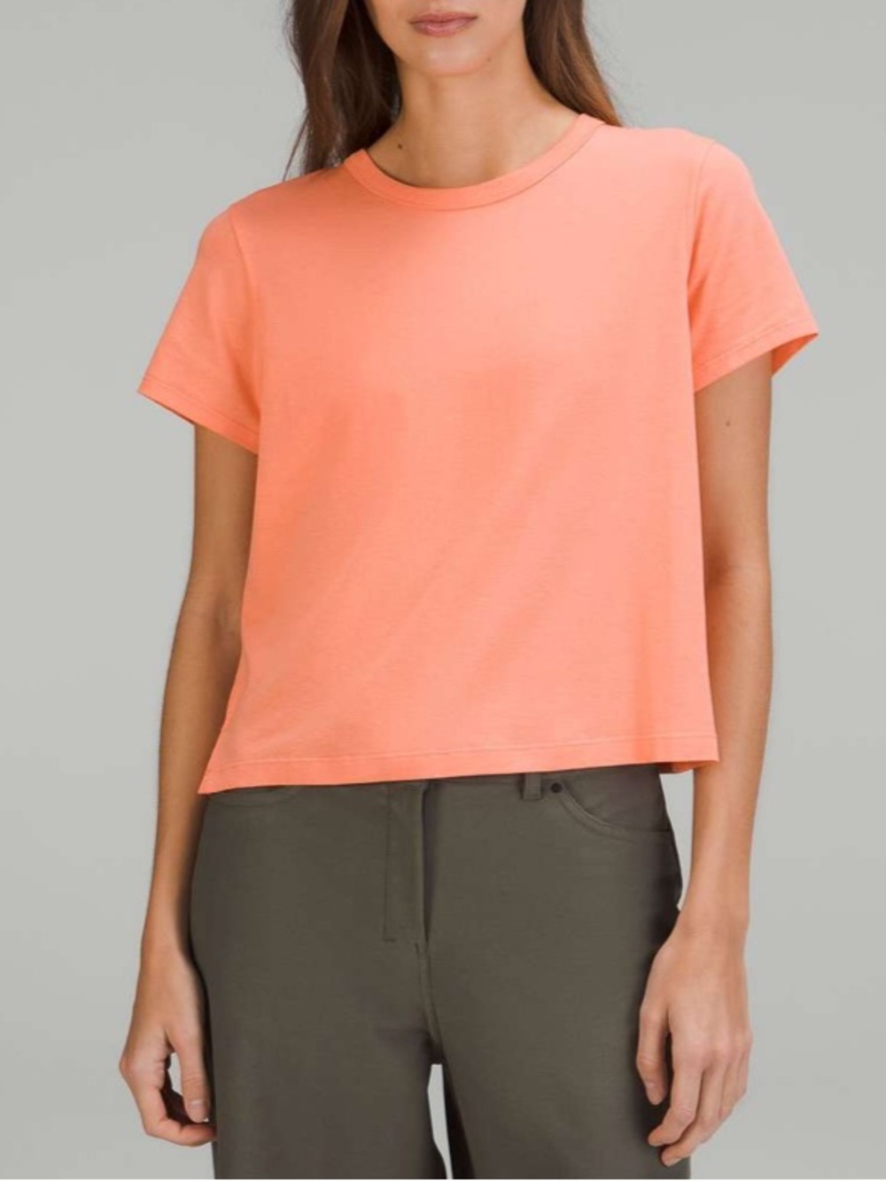 Lululemon Classic-Fit Cotton-Blend T-Shirt Sunny Coral - Size 2